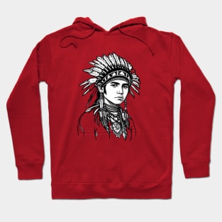 native american line art design Hoodie